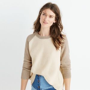 MADEWELL Province Cross-back Pullover Sweater in Colourblock, Size Small